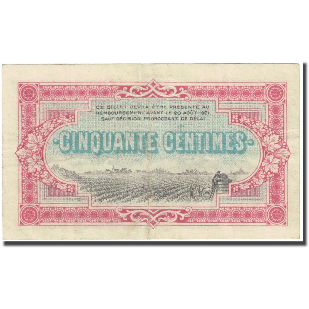 France, Cognac, 50 Centimes, 1916, Chambre de Commerce, EF(40-45), Pirot:49-1
