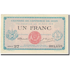 França, Lyon, 1 Franc, 1914, Chambre de Commerce, EF(40-45), Pirot:77-1