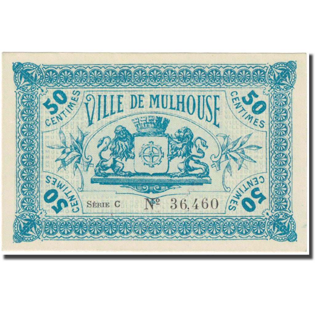 France, Mulhouse, 50 Centimes, 1918, Emission Municipale, NEUF, Pirot:68-291
