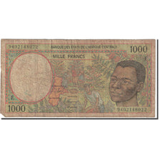 Banknote, Central African States, 1000 Francs, 1993, KM:502Na, VG(8-10)