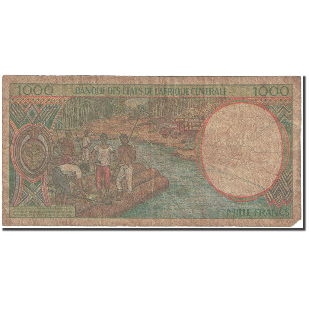 Banknote, Central African States, 1000 Francs, 1993, KM:502Na, VG(8-10)