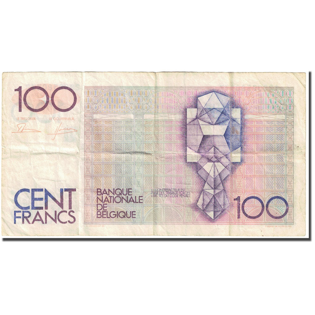Billete, 100 Francs, Undated (1982-94), Bélgica, Undated (1982-1994), KM:142a
