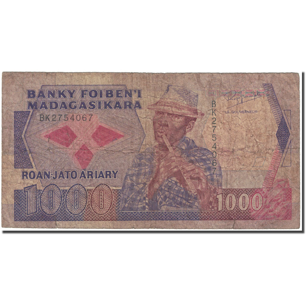 Banknote, Madagascar, 1000 Francs = 200 Ariary, Undated (1988-93), KM:72b