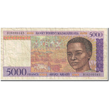 Banknot, Madagascar, 5000 Francs = 1000 Ariary, Undated (1995), KM:78b, VG(8-10)