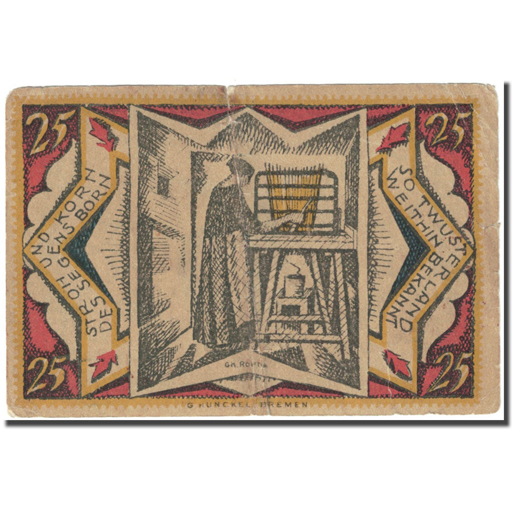 Geldschein, Deutschland, Twistringen, 25 Pfennig, personnage, 1921, 1921-09-28