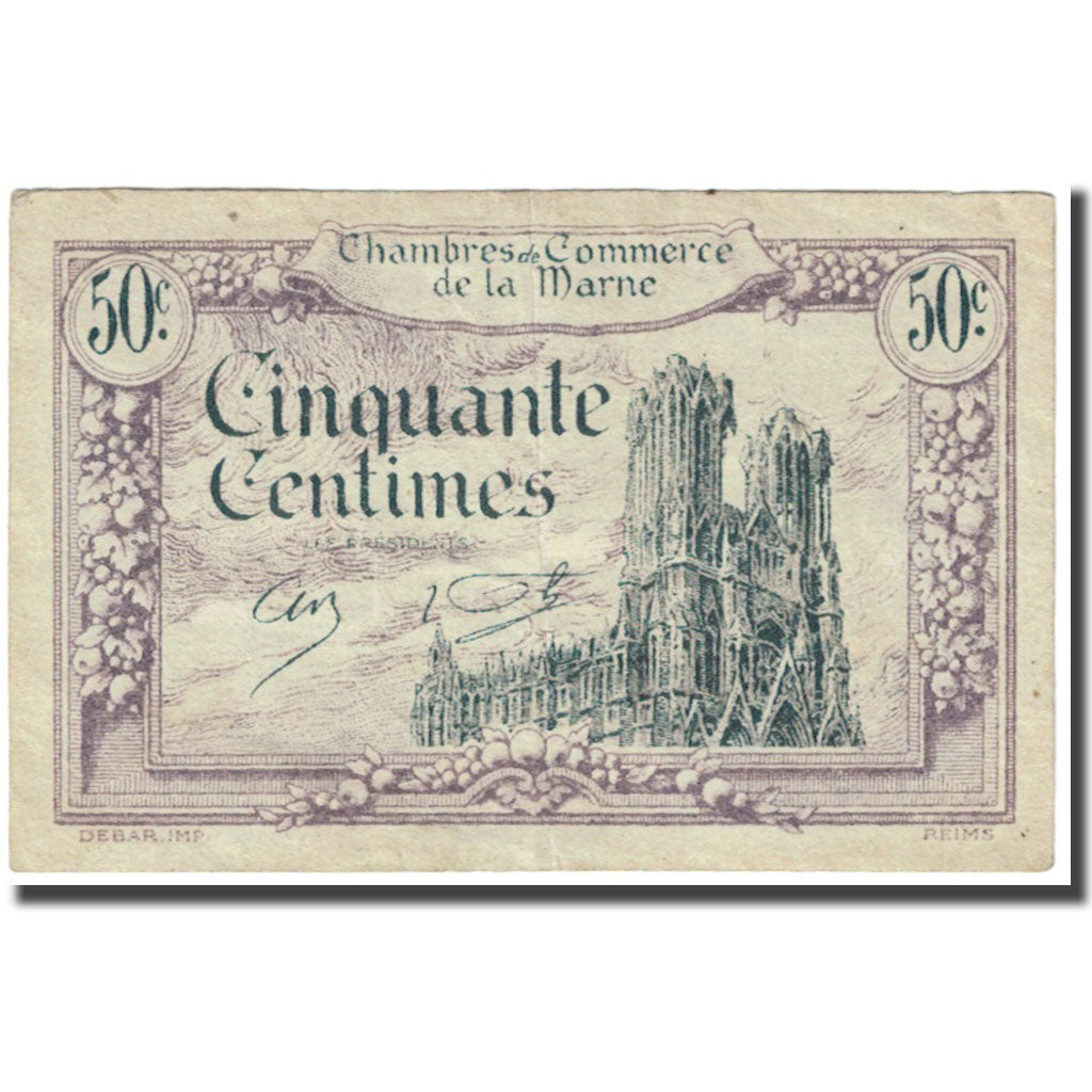 France, Marne, 50 Centimes, 1920, EF(40-45)
