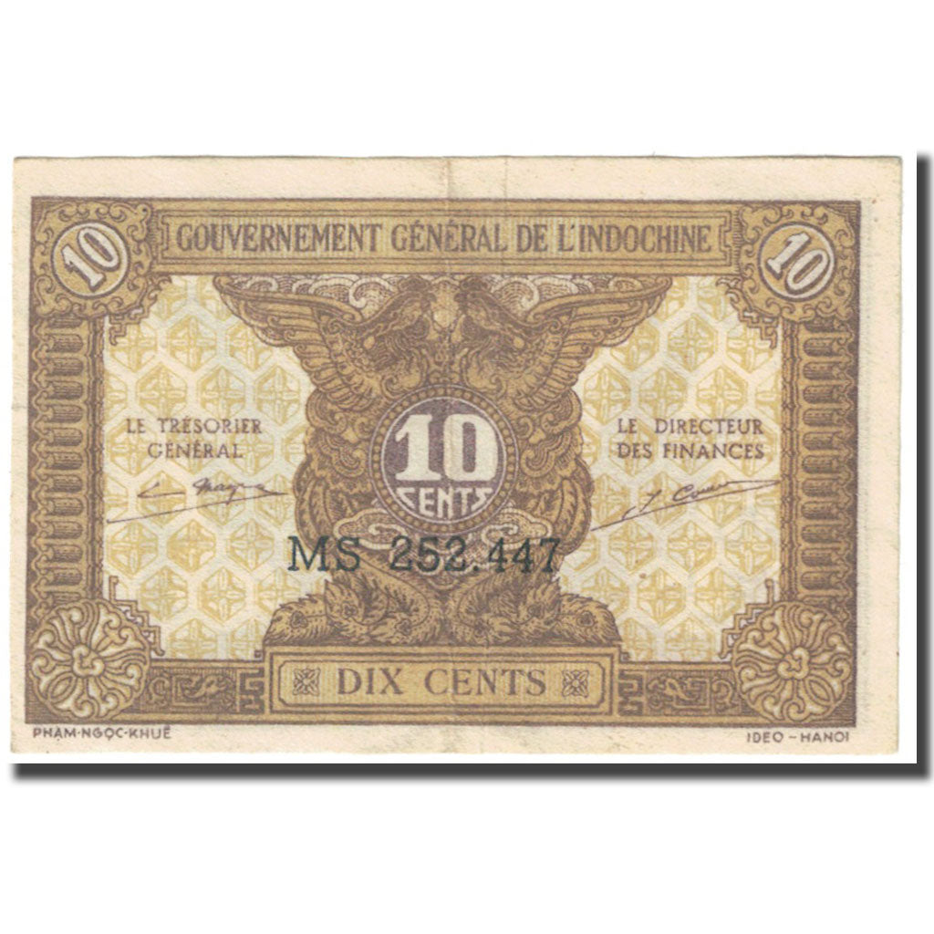 Banknote, FRENCH INDO-CHINA, 10 Cents, KM:89a, AU(55-58)