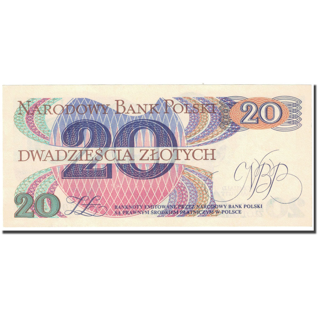 Banknote, Poland, 20 Zlotych, 1982, 1982-06-01, KM:149s, UNC(65-70)