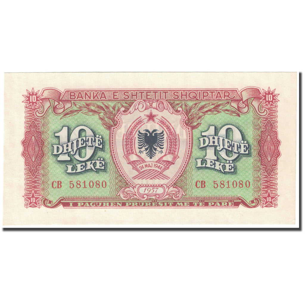 Banknote, Albania, 10 Lekë, 1957, KM:28a, UNC(65-70)
