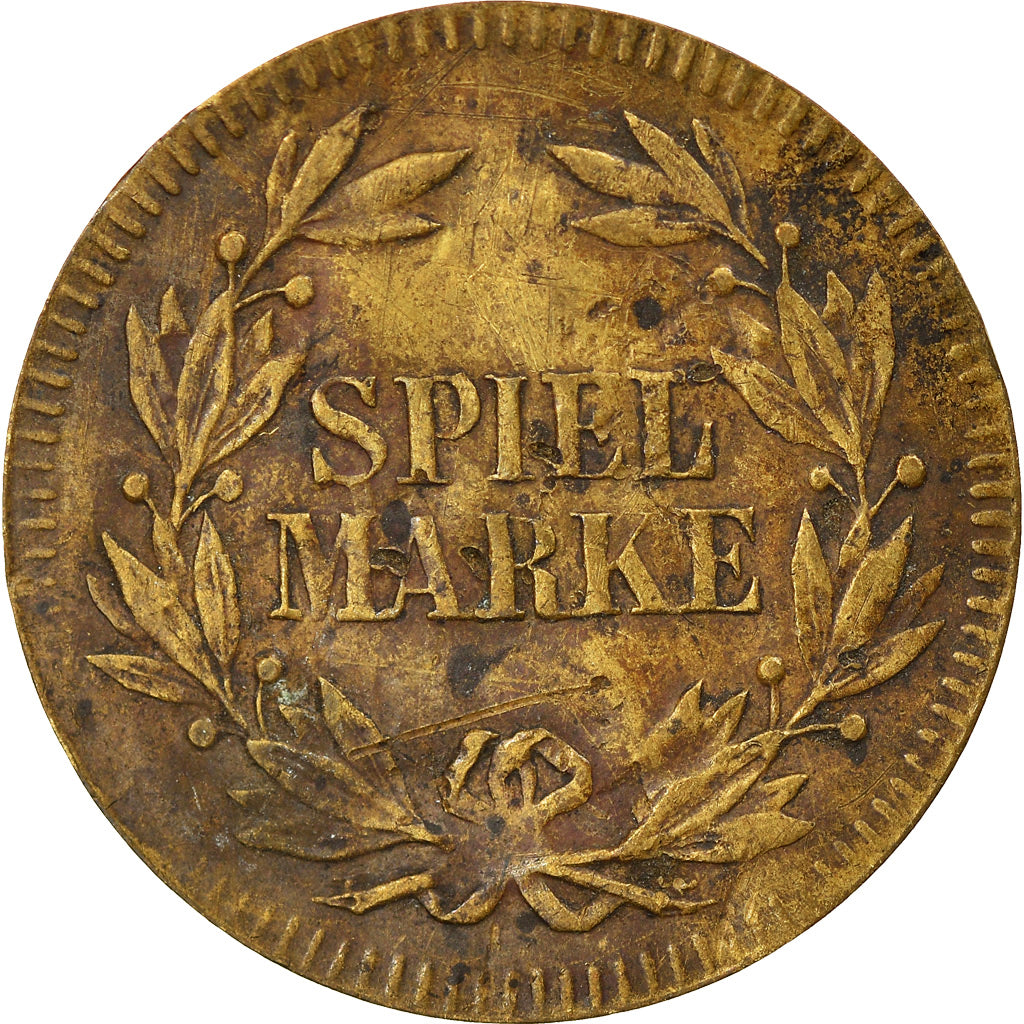 Espanha, Token, Jeu, Spiel Marke, König Alfonso, VF(30-35), Latão