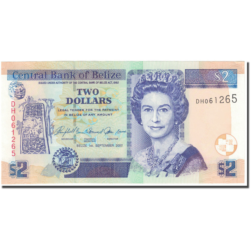 Banknote, Belize, 2 Dollars, 2007, 2007-09-01, KM:66c, UNC(65-70)