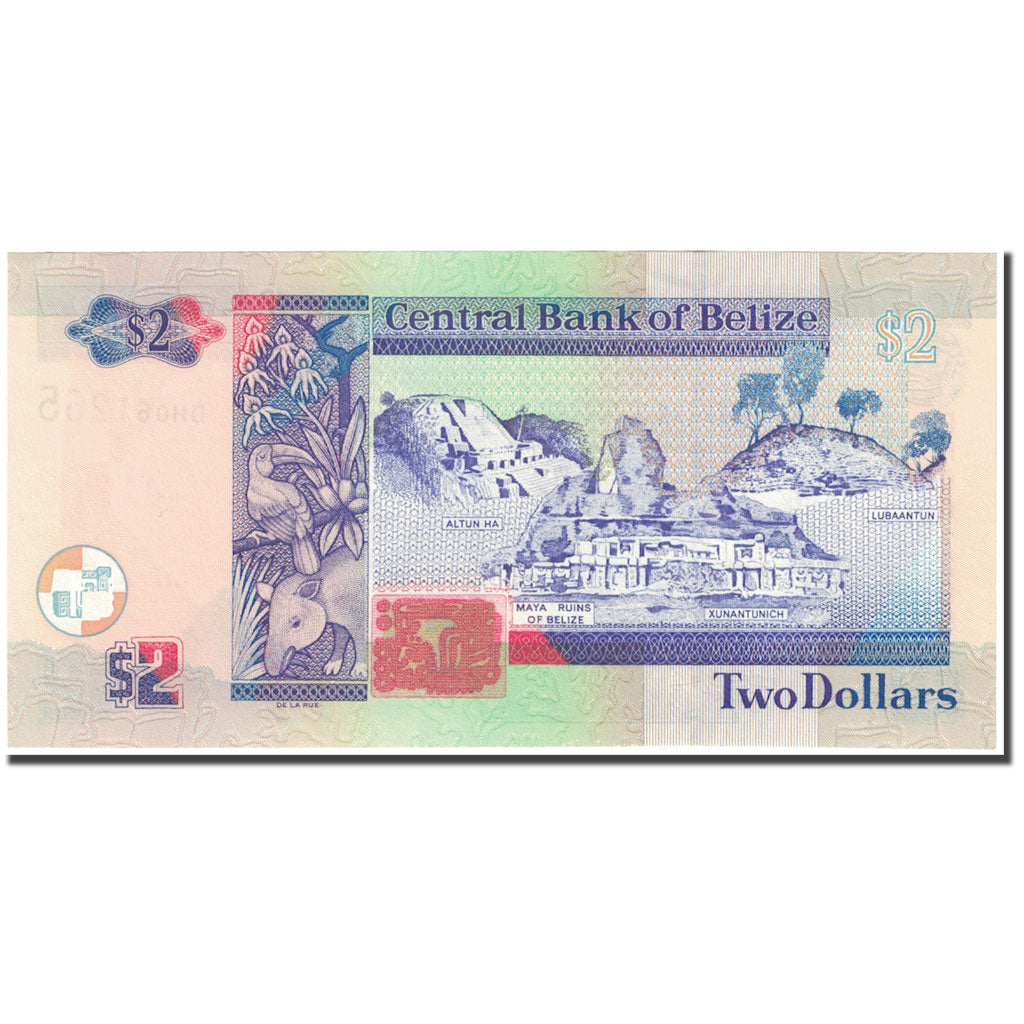 Banknote, Belize, 2 Dollars, 2007, 2007-09-01, KM:66c, UNC(65-70)