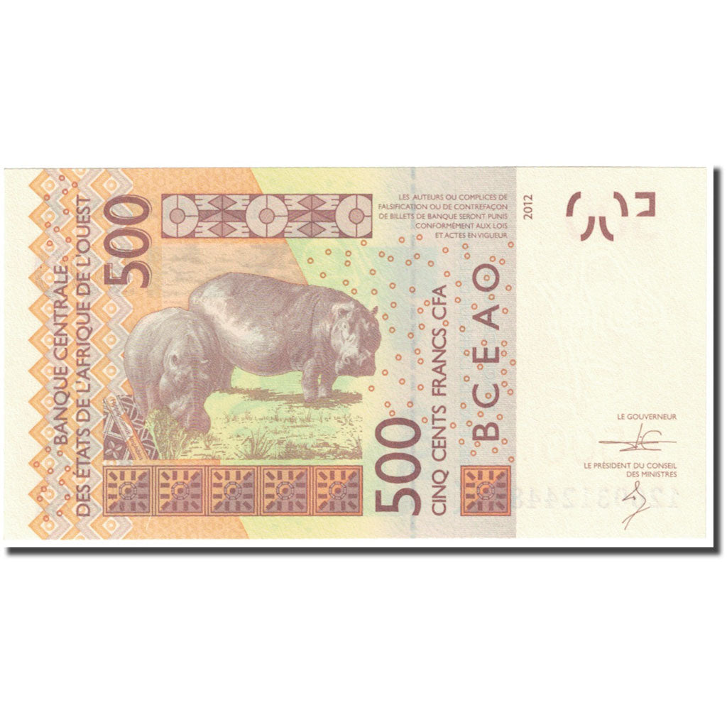 Banknote, Senegal, 500 Francs, 2012, KM:New, UNC(65-70)