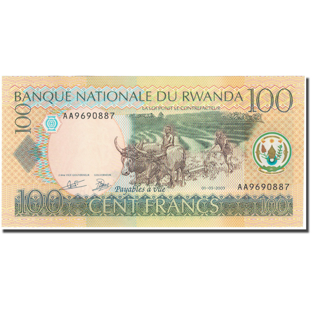 Banknote, Rwanda, 100 Francs, 2003, 2003-05-01, KM:29a, UNC(65-70)