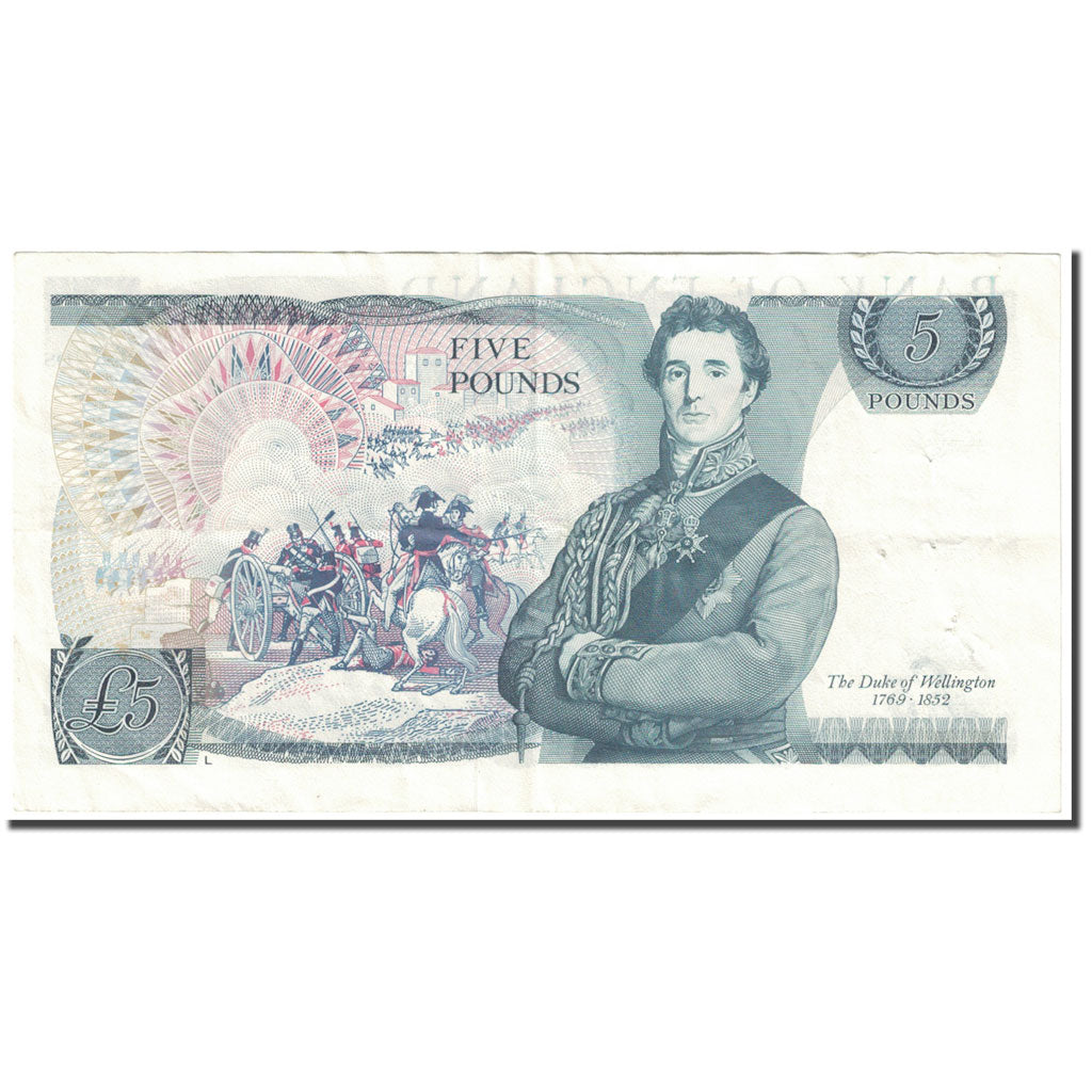 Banknote, Great Britain, 5 Pounds, KM:378b, AU(55-58)
