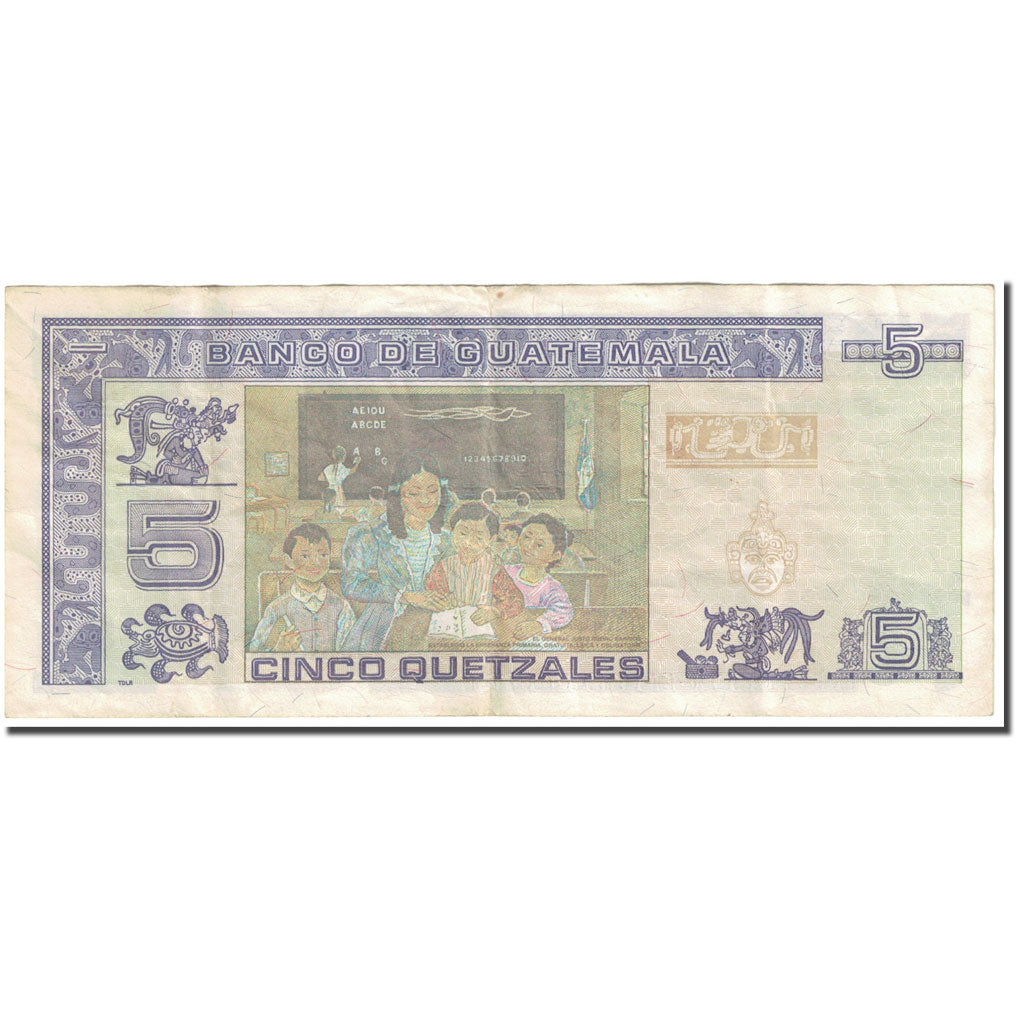 Banknote, Guatemala, 5 Quetzales, 1994, 1994-09-27, KM:92, EF(40-45)