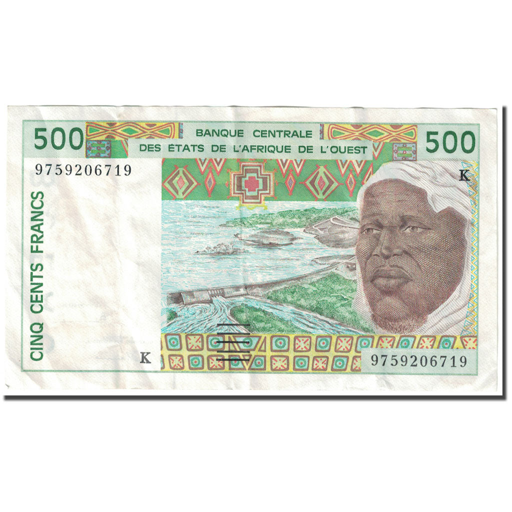 Banknote, West African States, 500 Francs, KM:710Kd, VF(20-25)