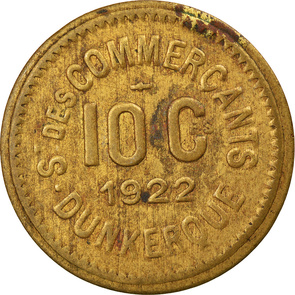 Coin, France, Société des Commerçants, Dunkerque, 10 Centimes, 1922
