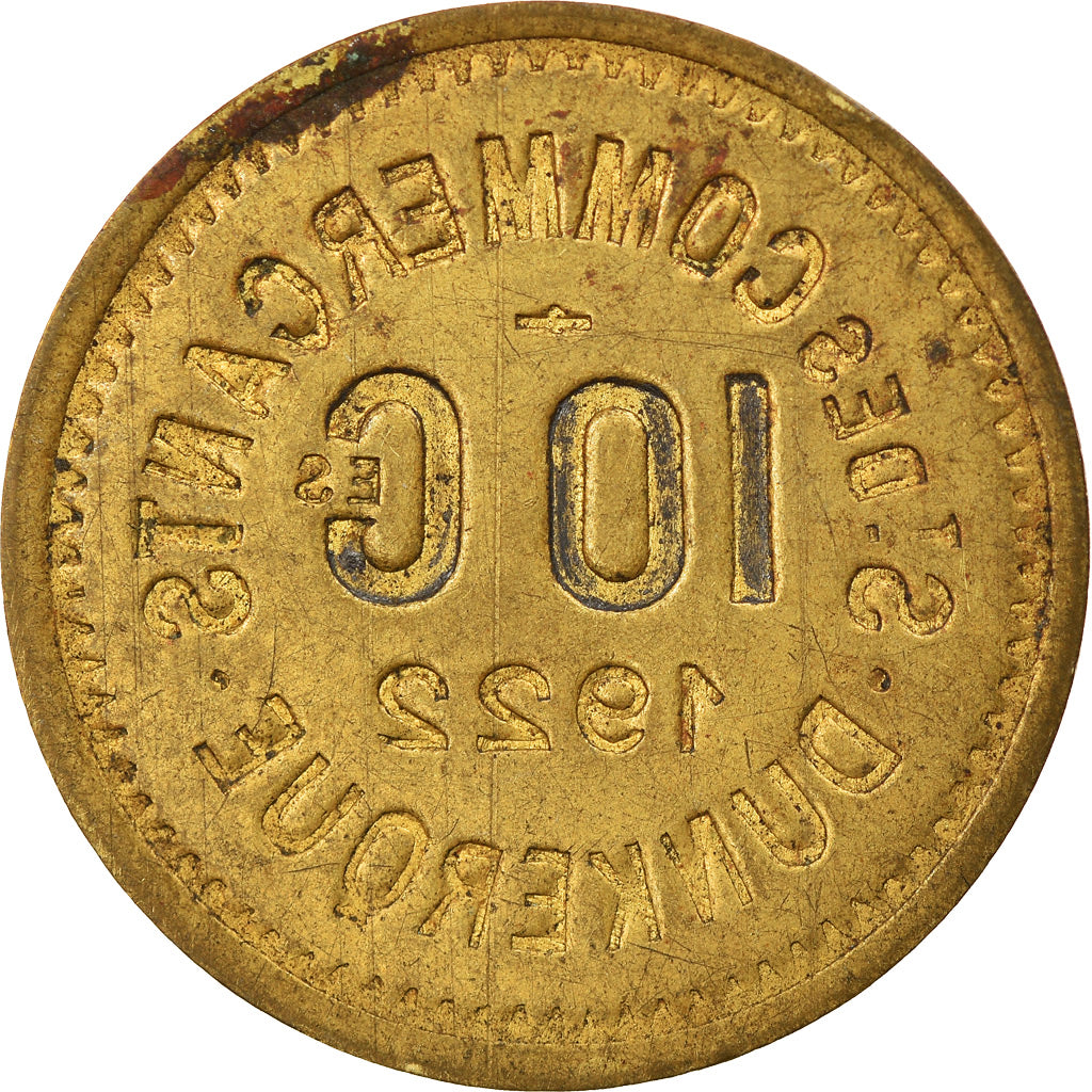 Coin, France, Société des Commerçants, Dunkerque, 10 Centimes, 1922