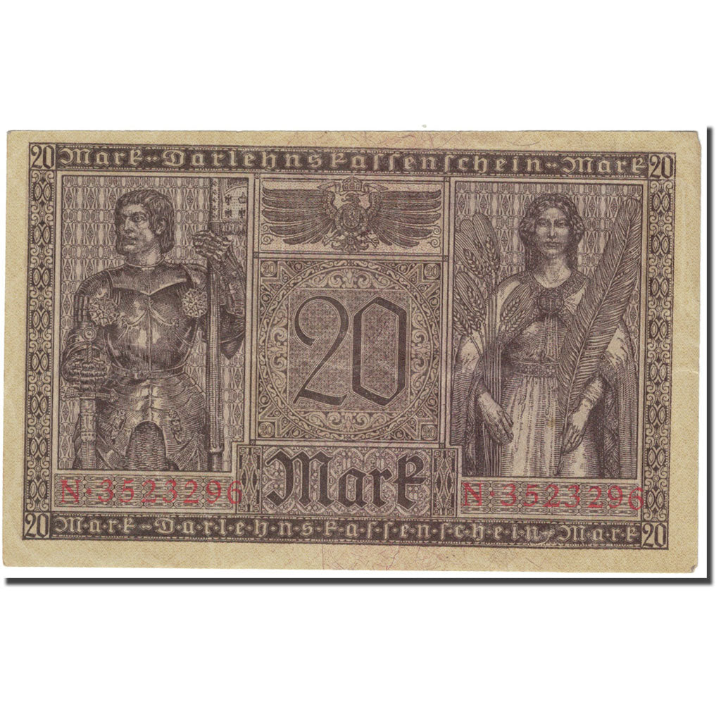 Geldschein, Deutschland, 20 Mark, 1918, 1918-02-20, KM:57, SS