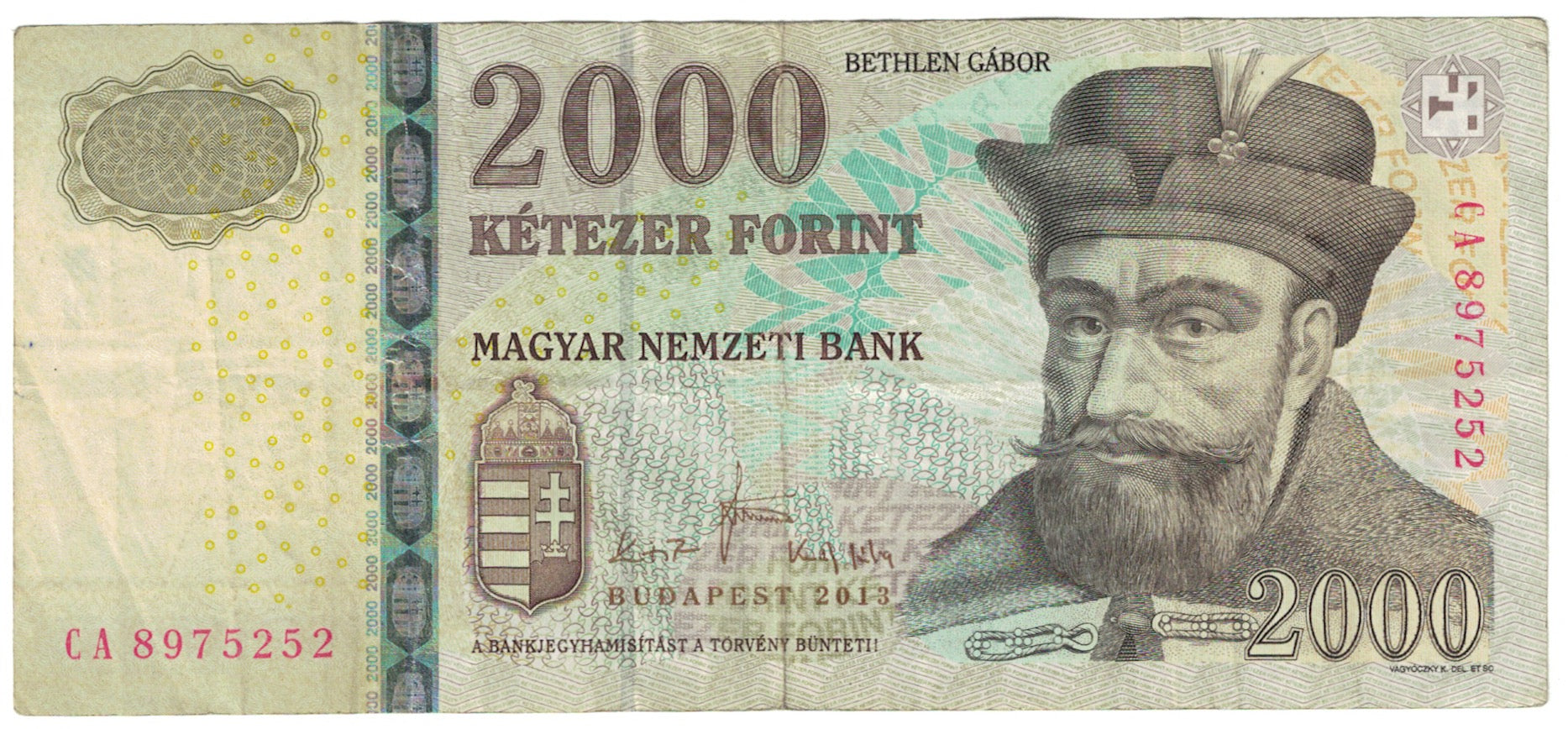 Billete, 2000 Forint, 2013, Hungría, KM:198c, MBC