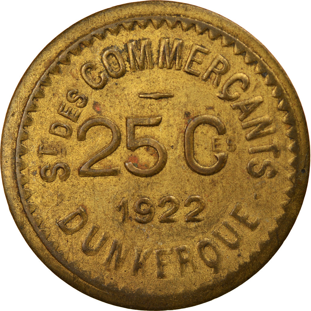 Coin, France, Société des Commerçants, Dunkerque, 25 Centimes, 1922