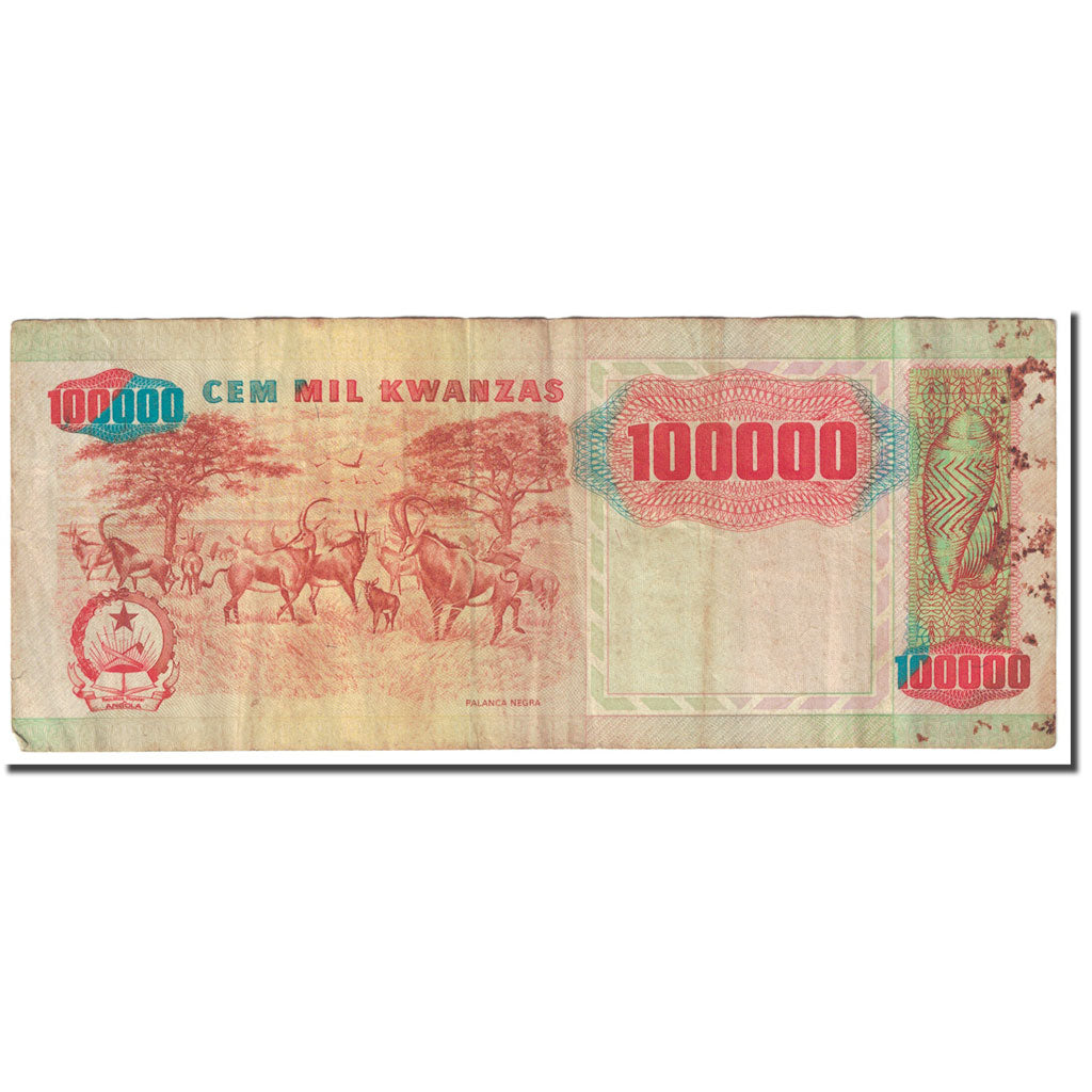 Banknote, Angola, 100,000 Kwanzas, 1991, 1991-02-04, KM:133x, VG(8-10)