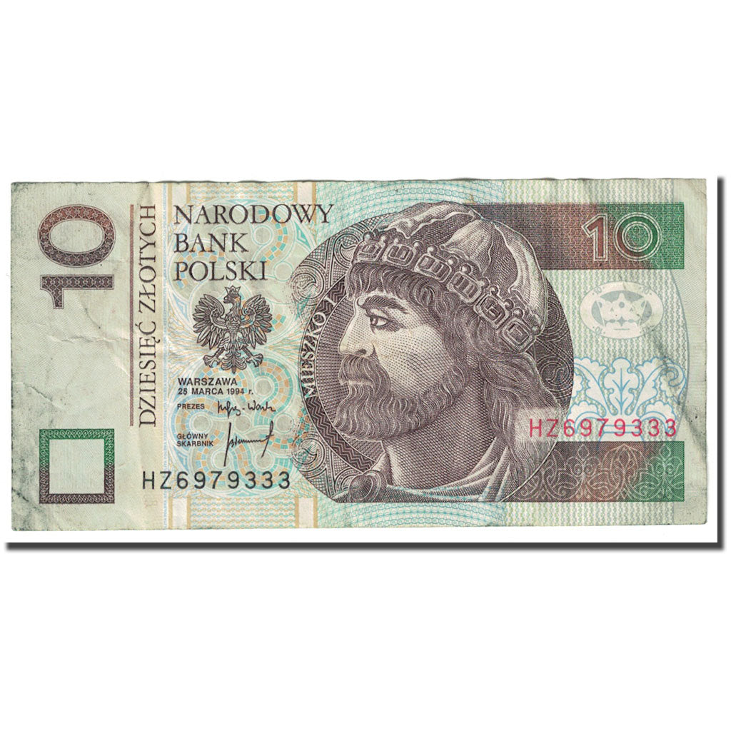 Billet, Pologne, 10 Zlotych, 1994, 1994-03-25, KM:173a, TB