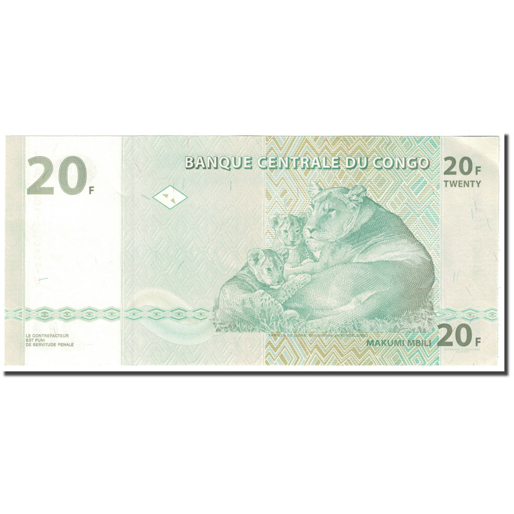 Geldschein, Congo Democratic Republic, 20 Francs, 2003, 2003-06-30, KM:94a, SS+