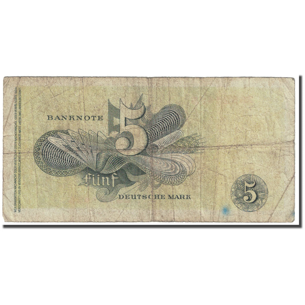 Banconote, GERMANIA - REPUBBLICA FEDERALE, 5 Deutsche Mark, 1948, 1948-12-09