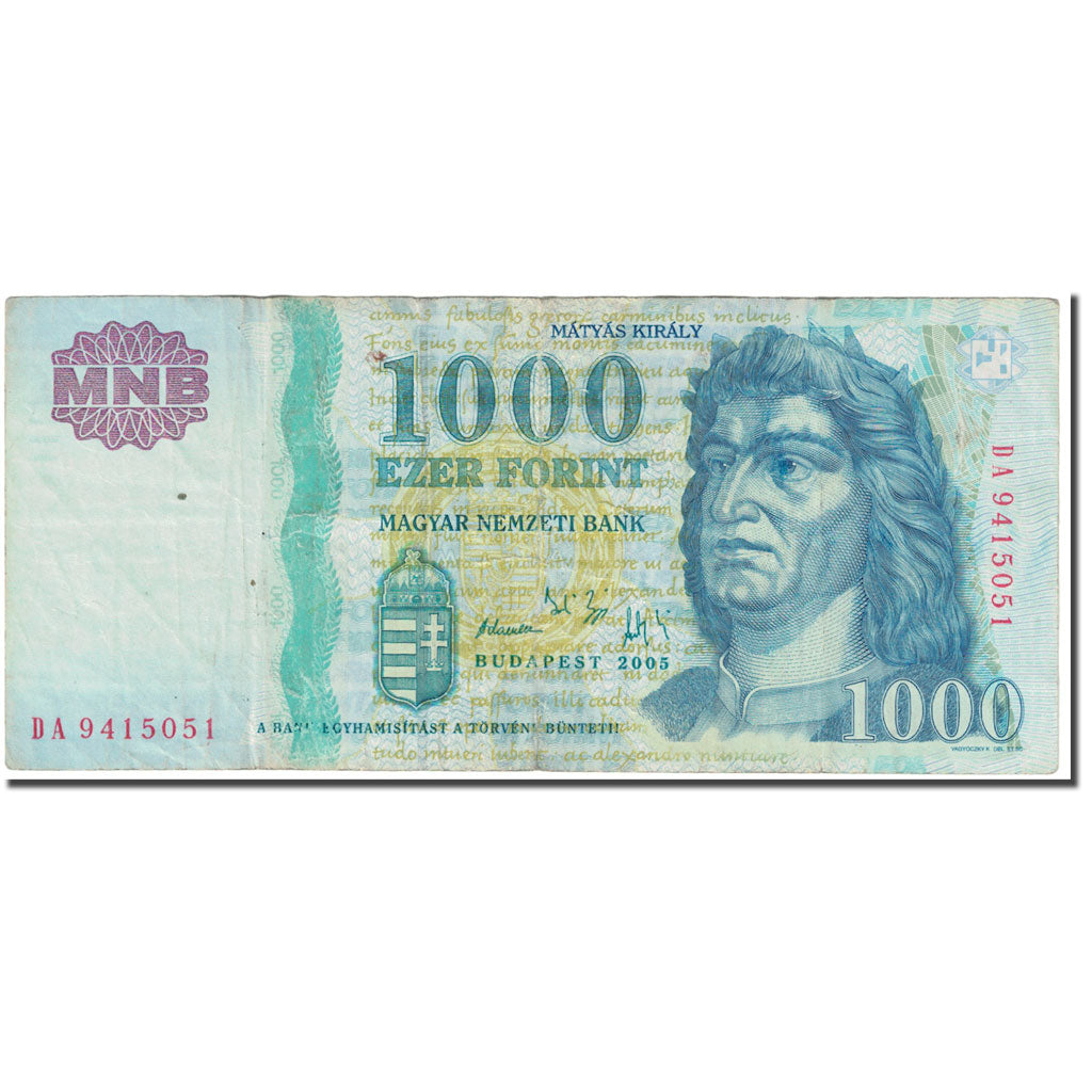 Banknot, Węgry, 1000 Forint, 2005, KM:189c, VF(20-25)