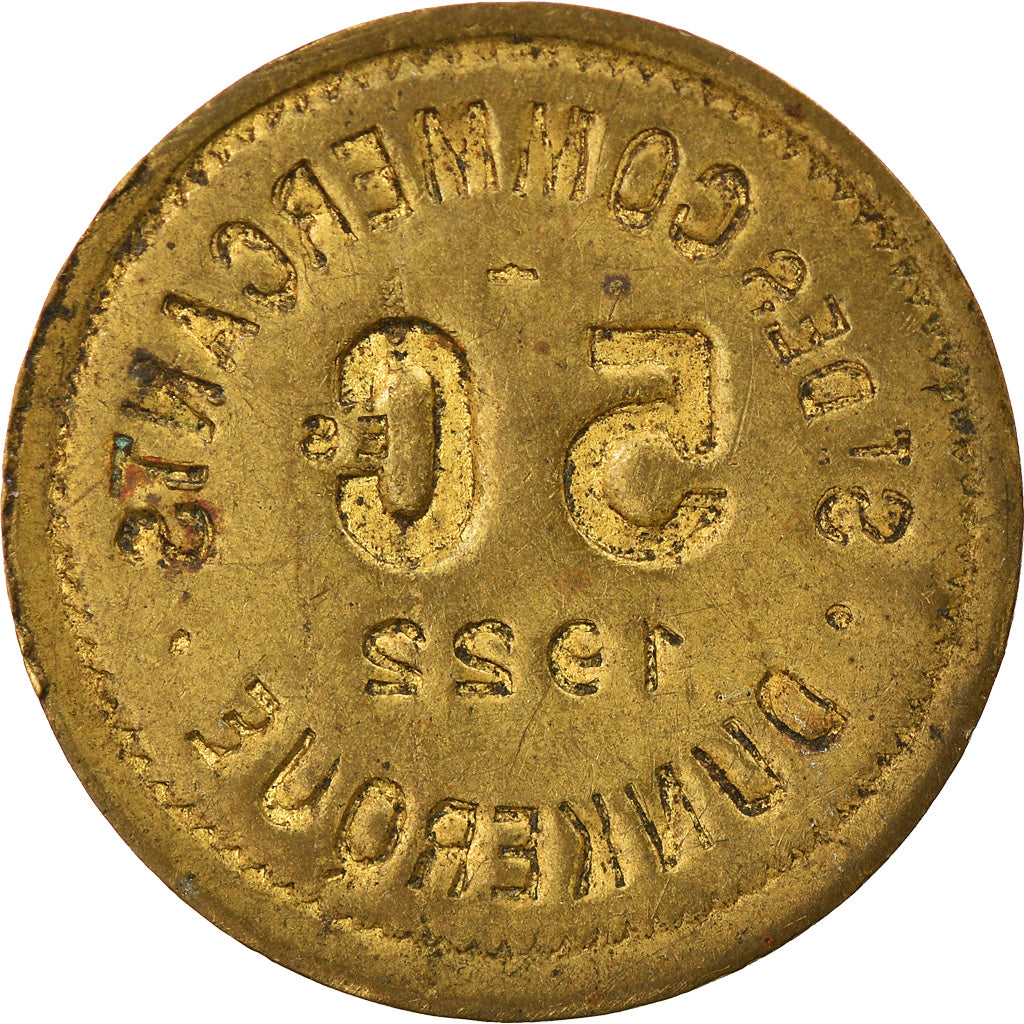 Coin, France, Société des Commerçants, Dunkerque, 5 Centimes, 1922
