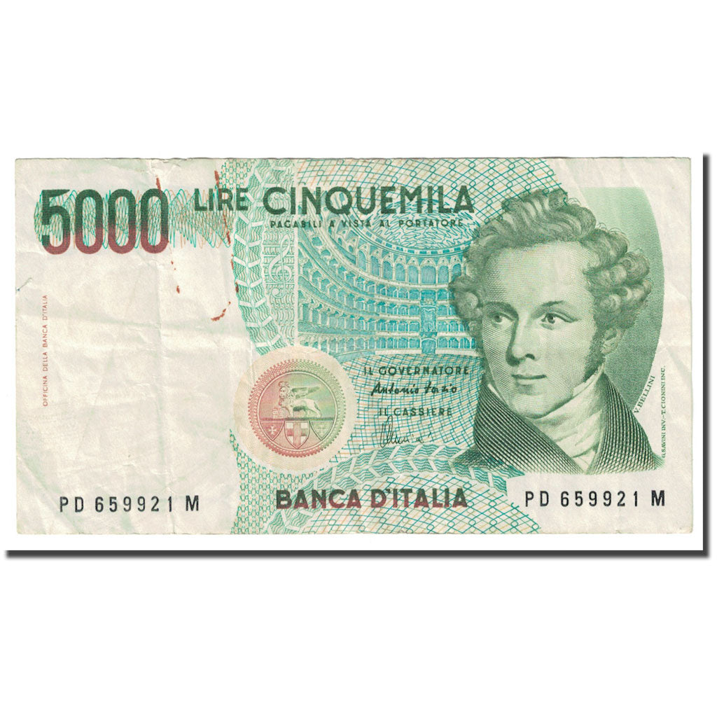 Geldschein, Italien, 5000 Lire, Undated (1985), 1985-01-04, KM:111c, S