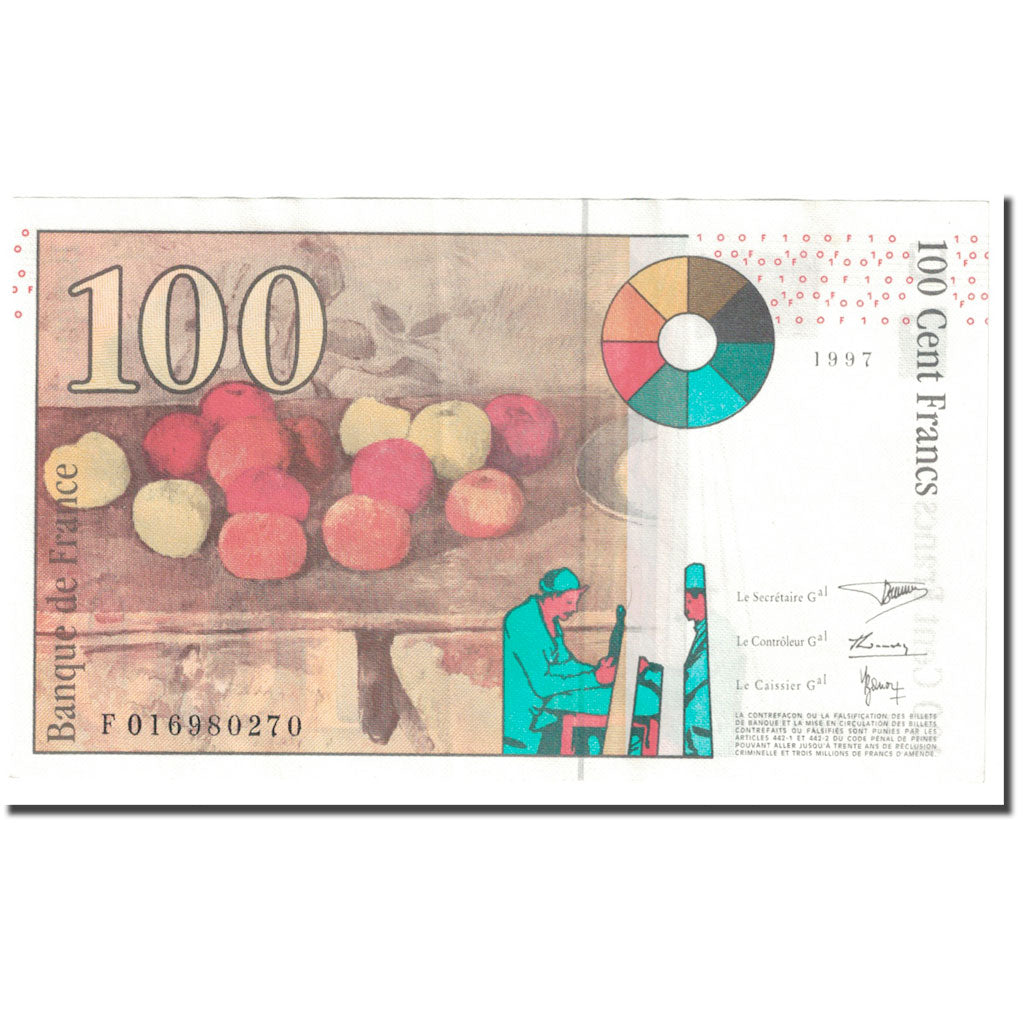 Francia, 100 Francs, Cézanne, 1997, UNC, Fayette:F74.01, KM:158a