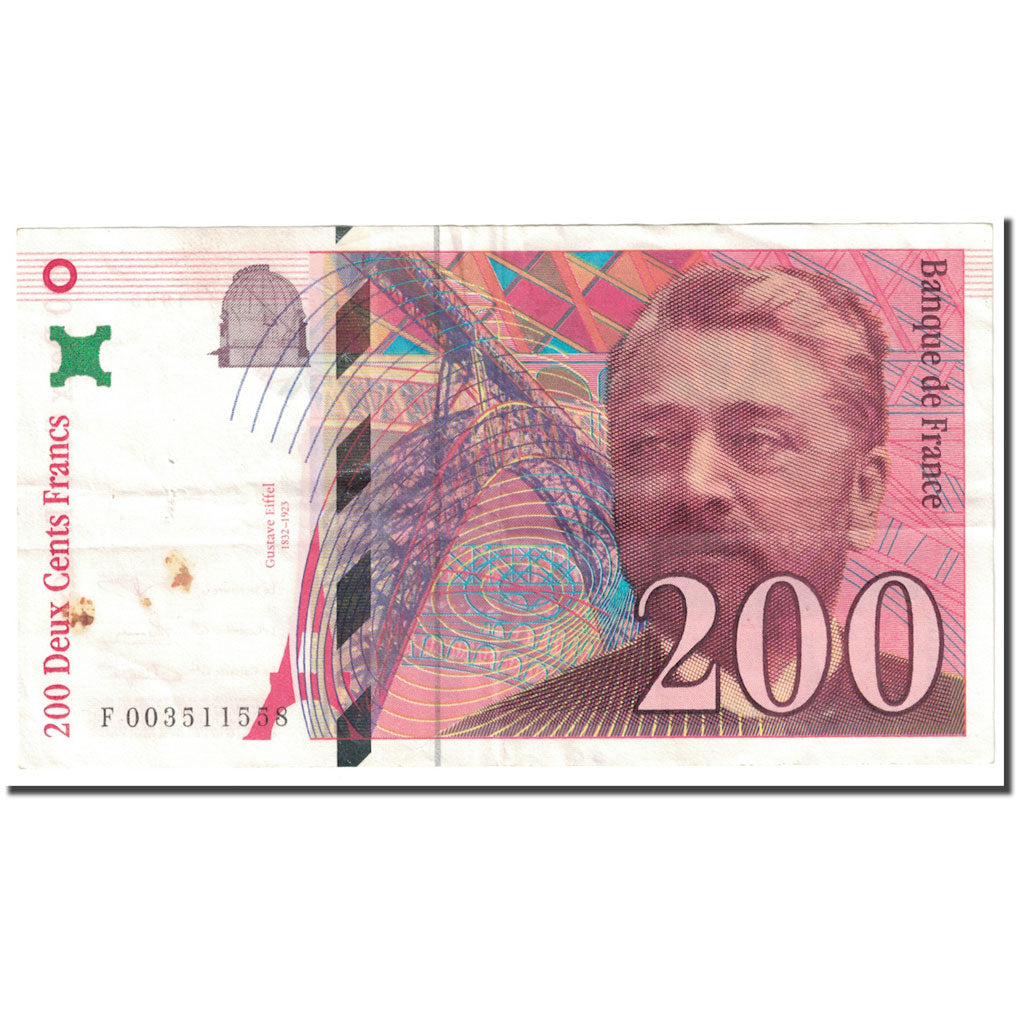France, 200 Francs, Eiffel, 1995, VG(8-10), Fayette:75.02, KM:159a