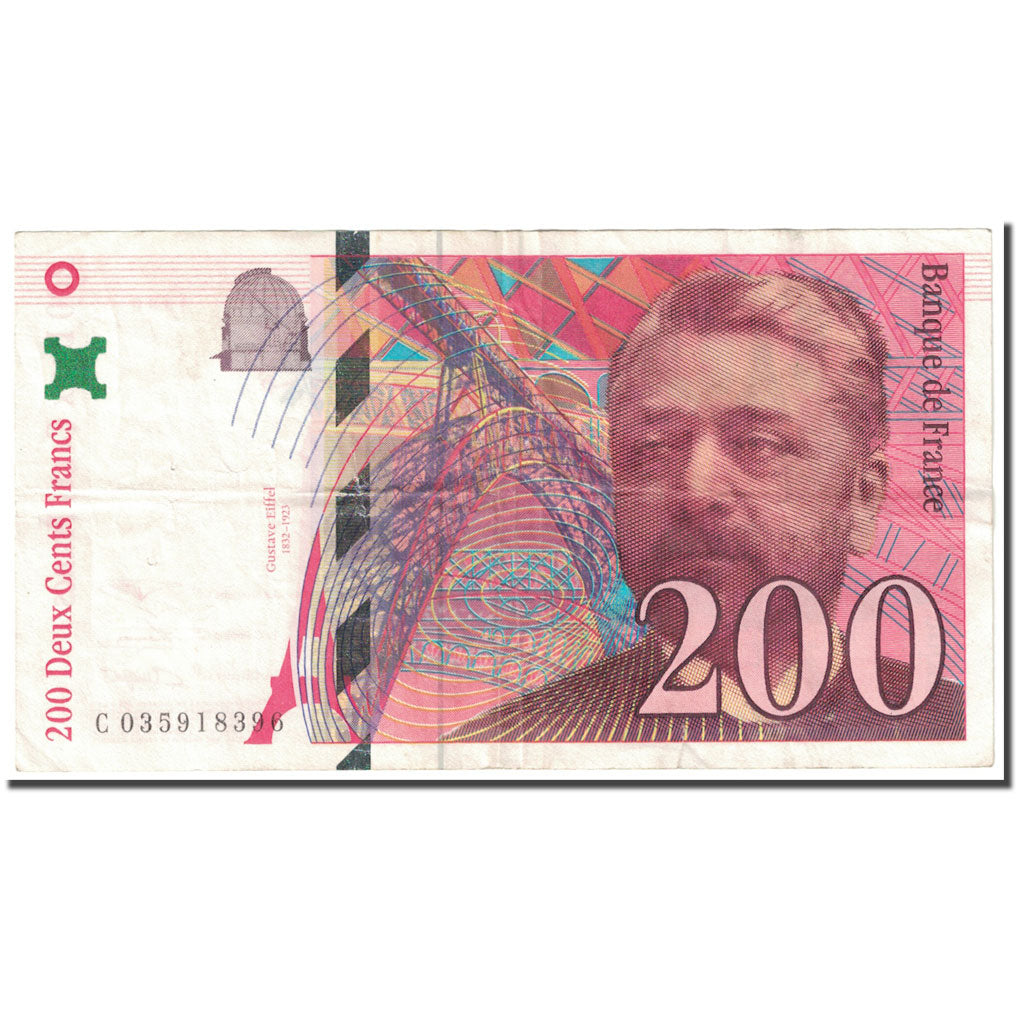 Francja, 200 Francs, Eiffel, 1996, VF(20-25), Fayette:75.02, KM:159a