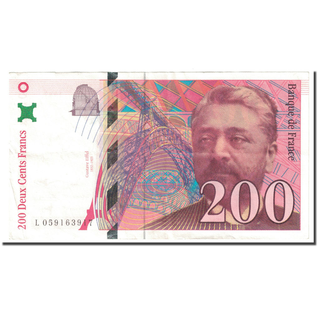 France, 200 Francs, Eiffel, 1997, TTB, Fayette:75.04b, KM:159b