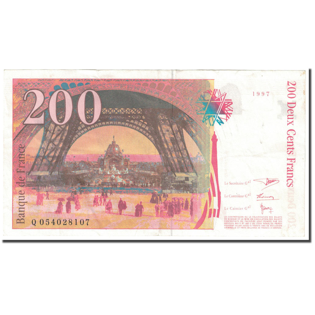 France, 200 Francs, Eiffel, 1997, VF(20-25), Fayette:75.04b, KM:159b