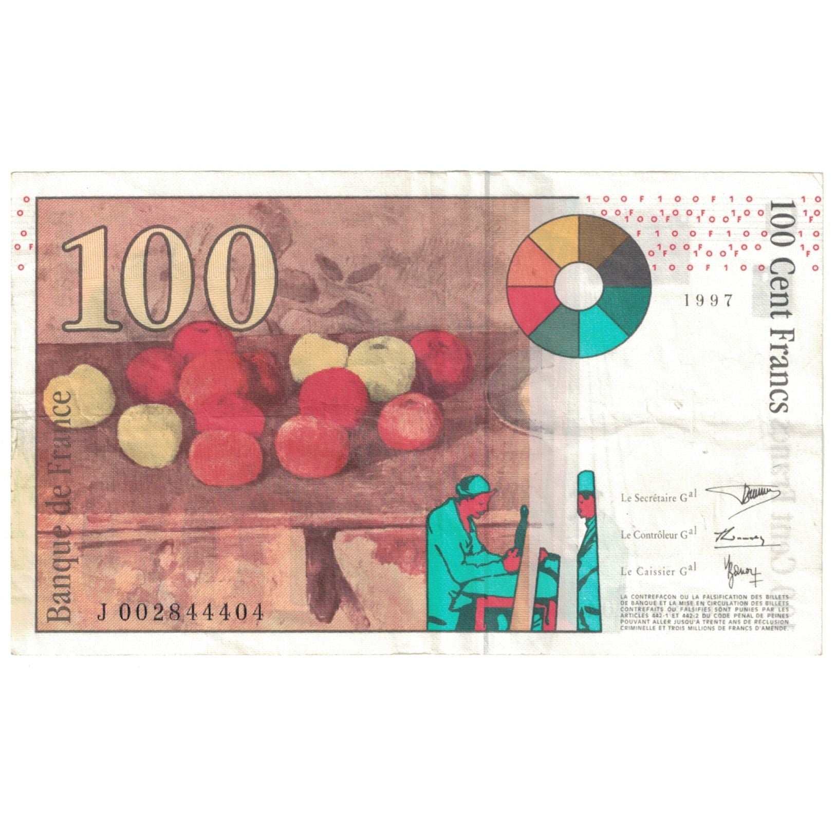 France, 100 Francs, 1997, VF(20-25), Fayette:74.1, KM:158a