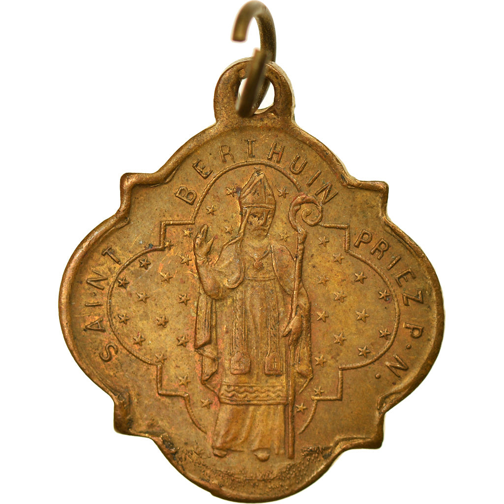 France, Medal, Saint Berthuin, XII Centenaire, Religions & beliefs, 1898