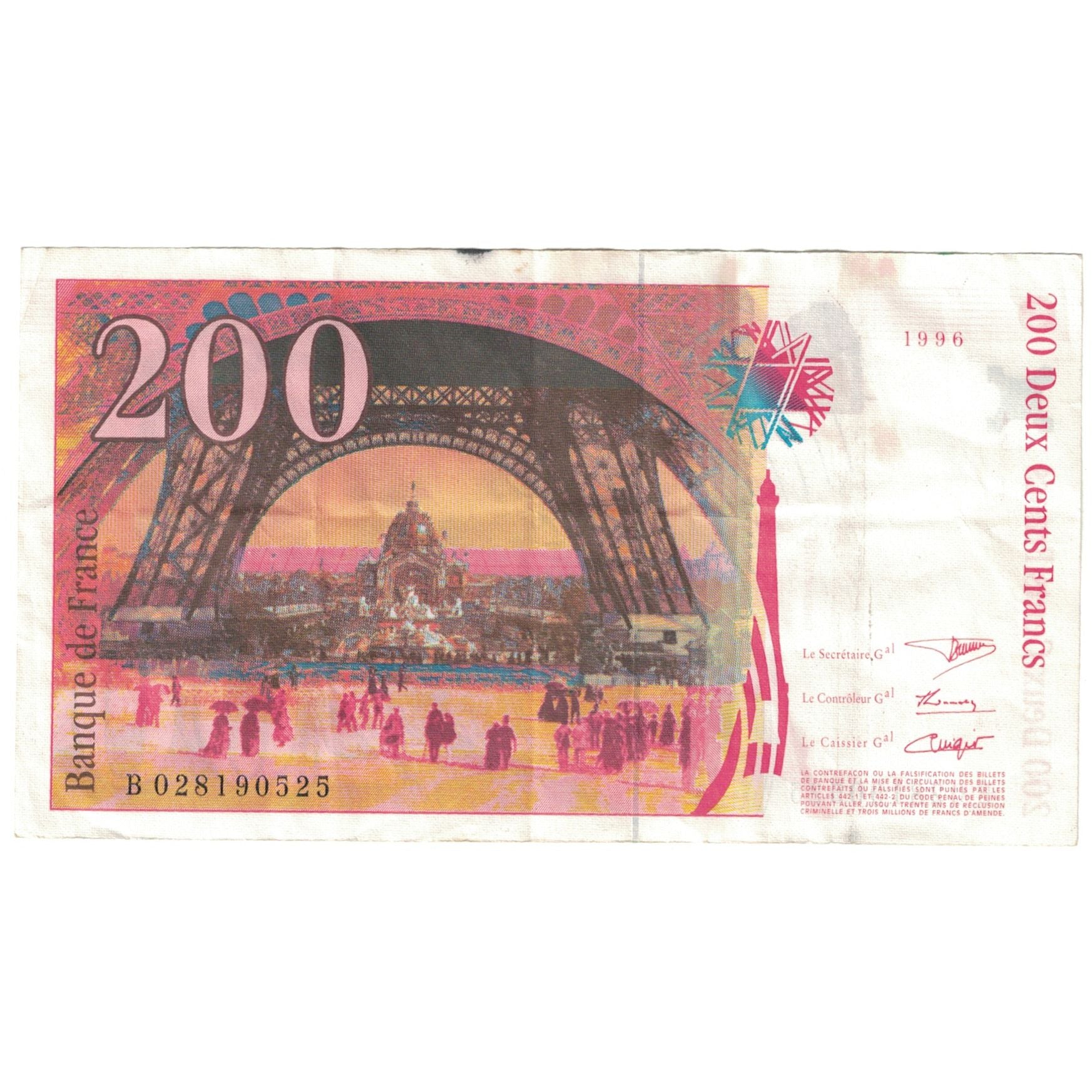 France, 200 Francs, 1996, TB, Fayette:75.2, KM:159a