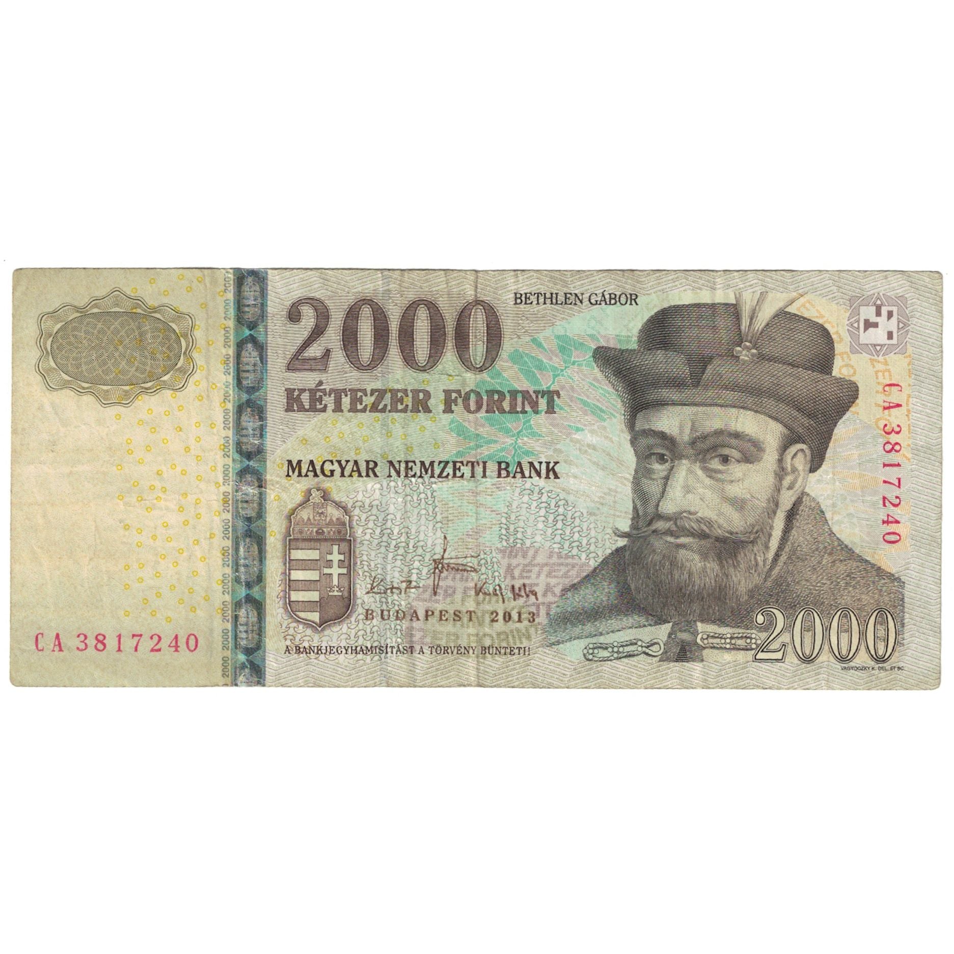 Geldschein, Ungarn, 2000 Forint, 2013, KM:198d, S