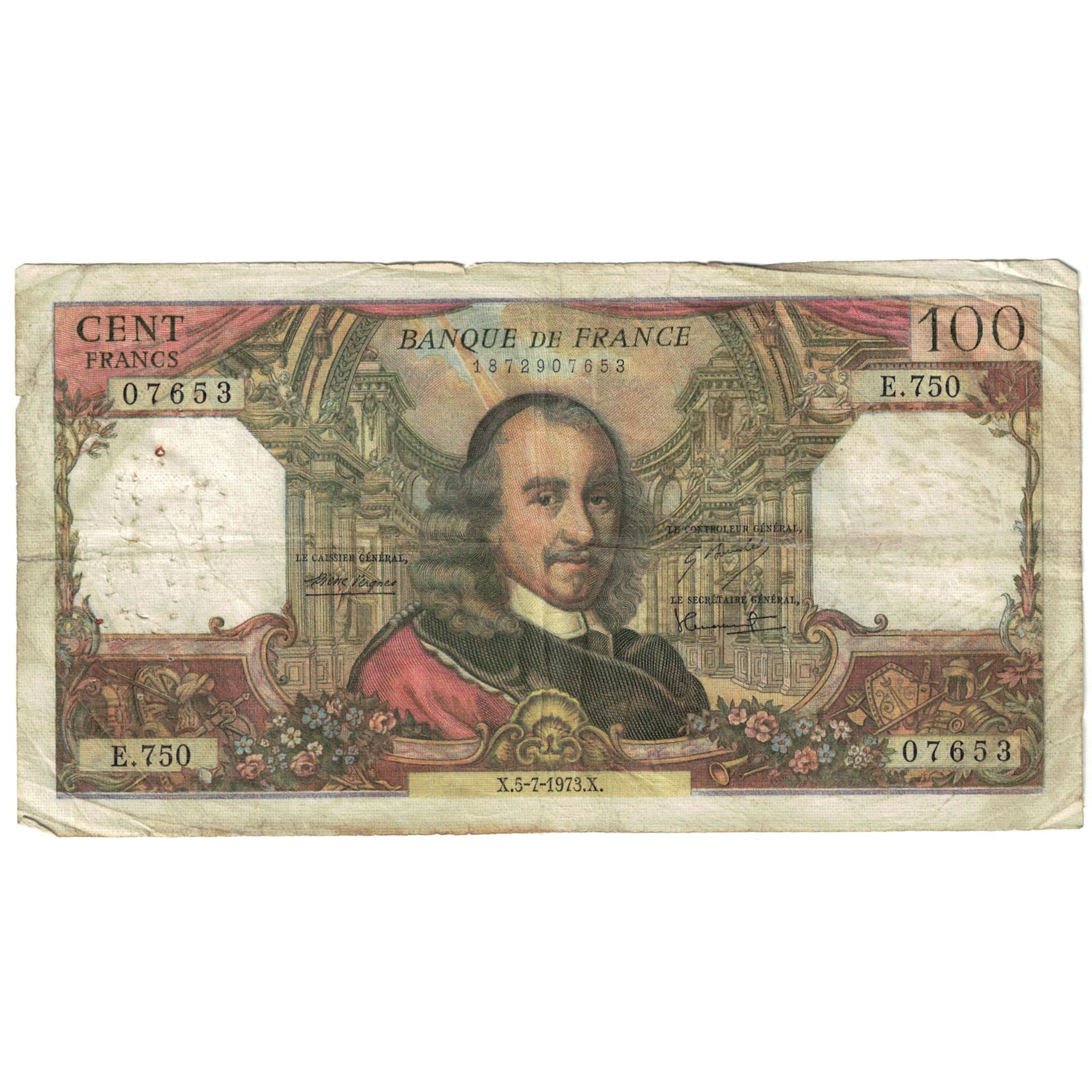 France, 100 Francs, 1973, 1973-07-05, VG(8-10), Fayette:65.43, KM:149d