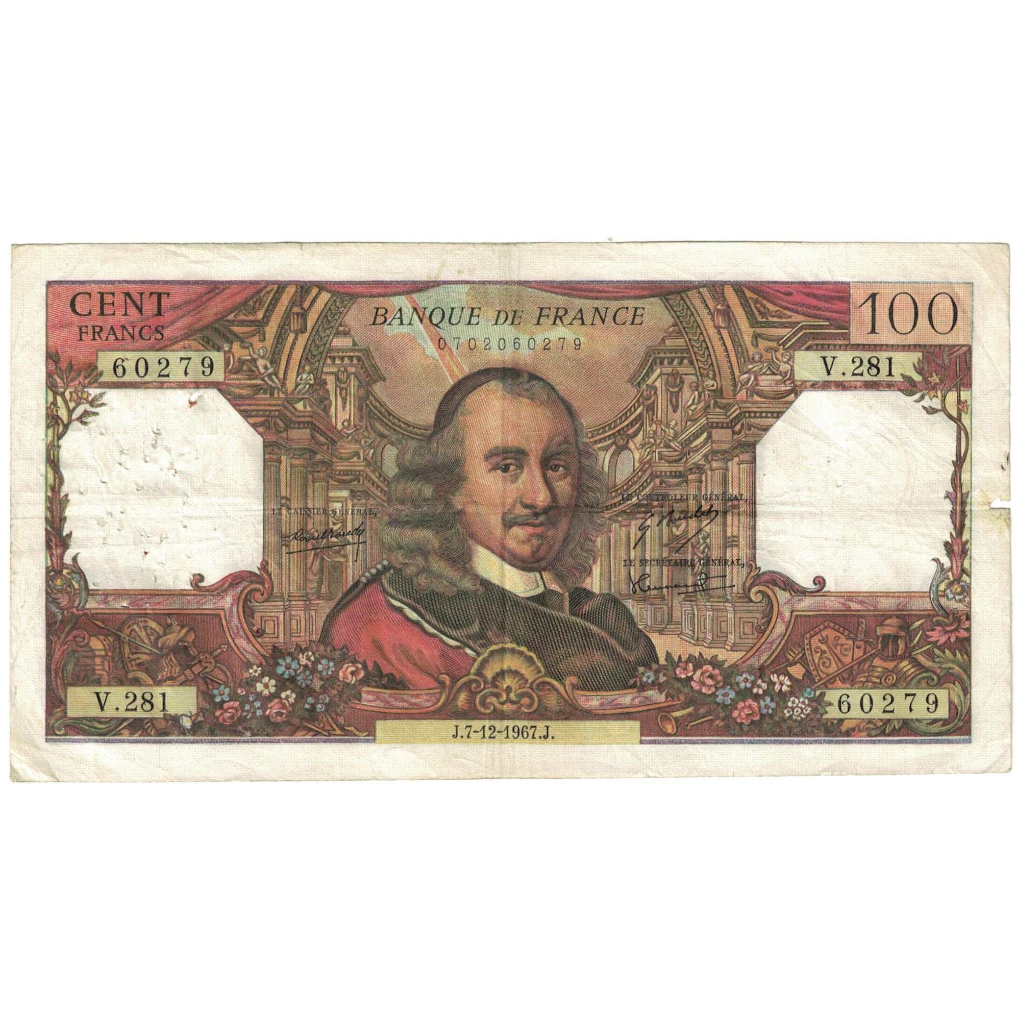 Frankrijk, 100 Francs, 1967, 1967-12-07, B, Fayette:65.19, KM:149c