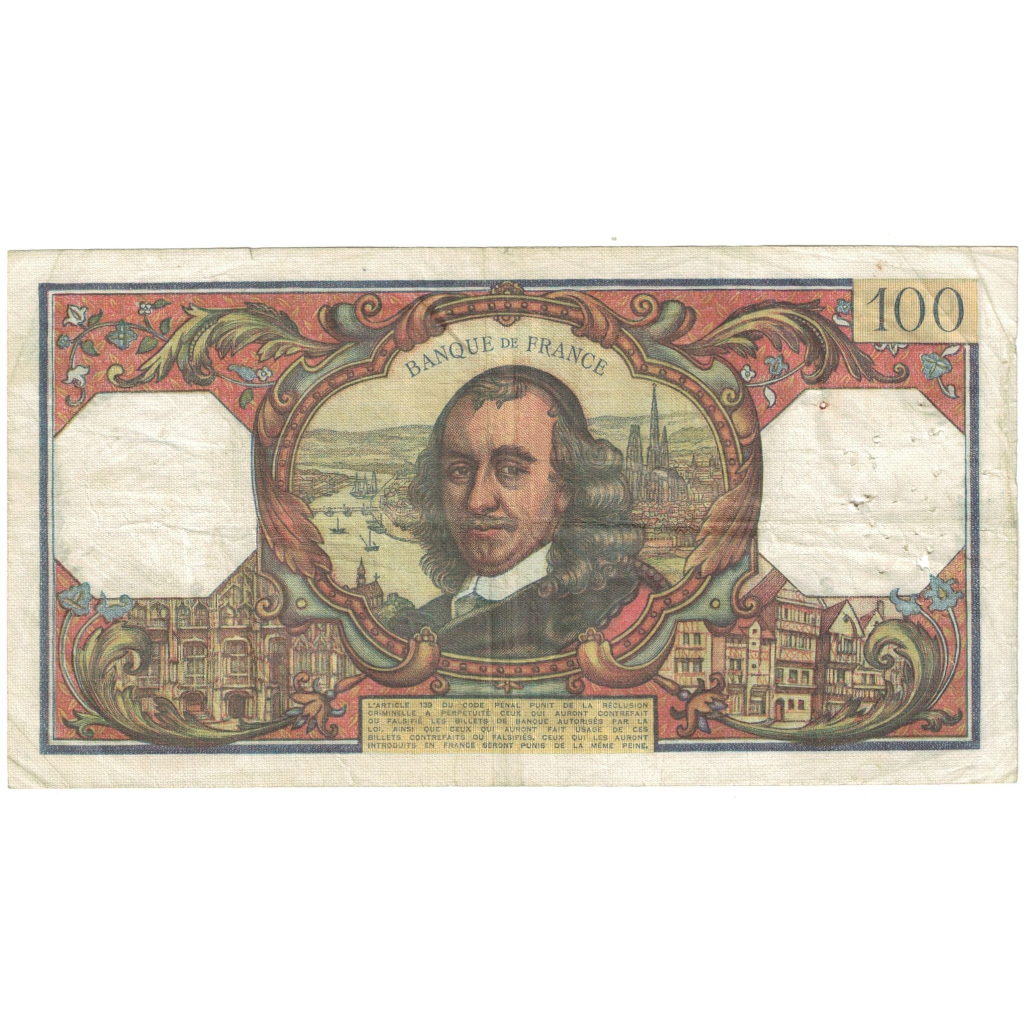 France, 100 Francs, 1969, 1969-04-03, VG(8-10), Fayette:65.26, KM:149c