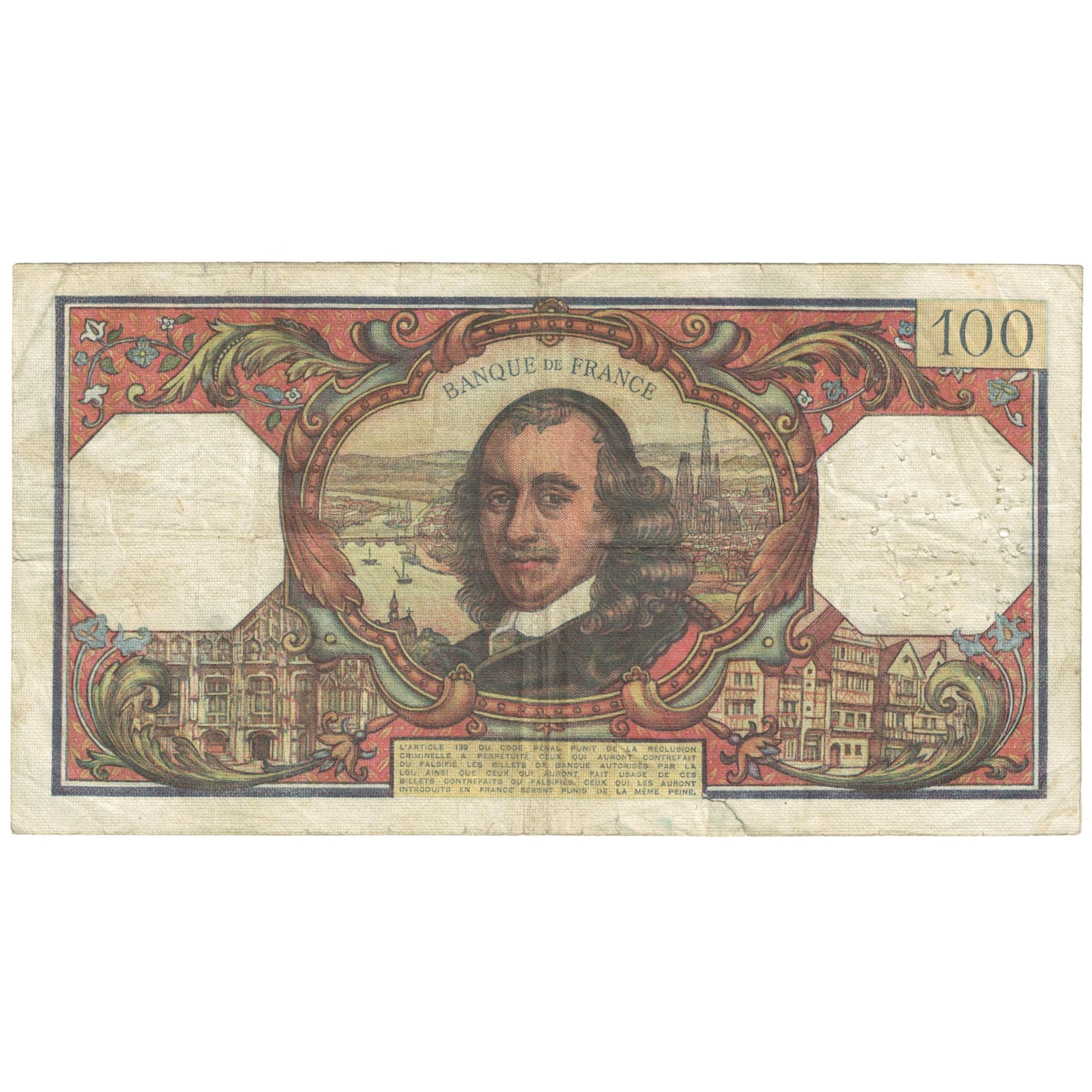 France, 100 Francs, 1968, 1968-09-05, VG(8-10), Fayette:65.26, KM:149c