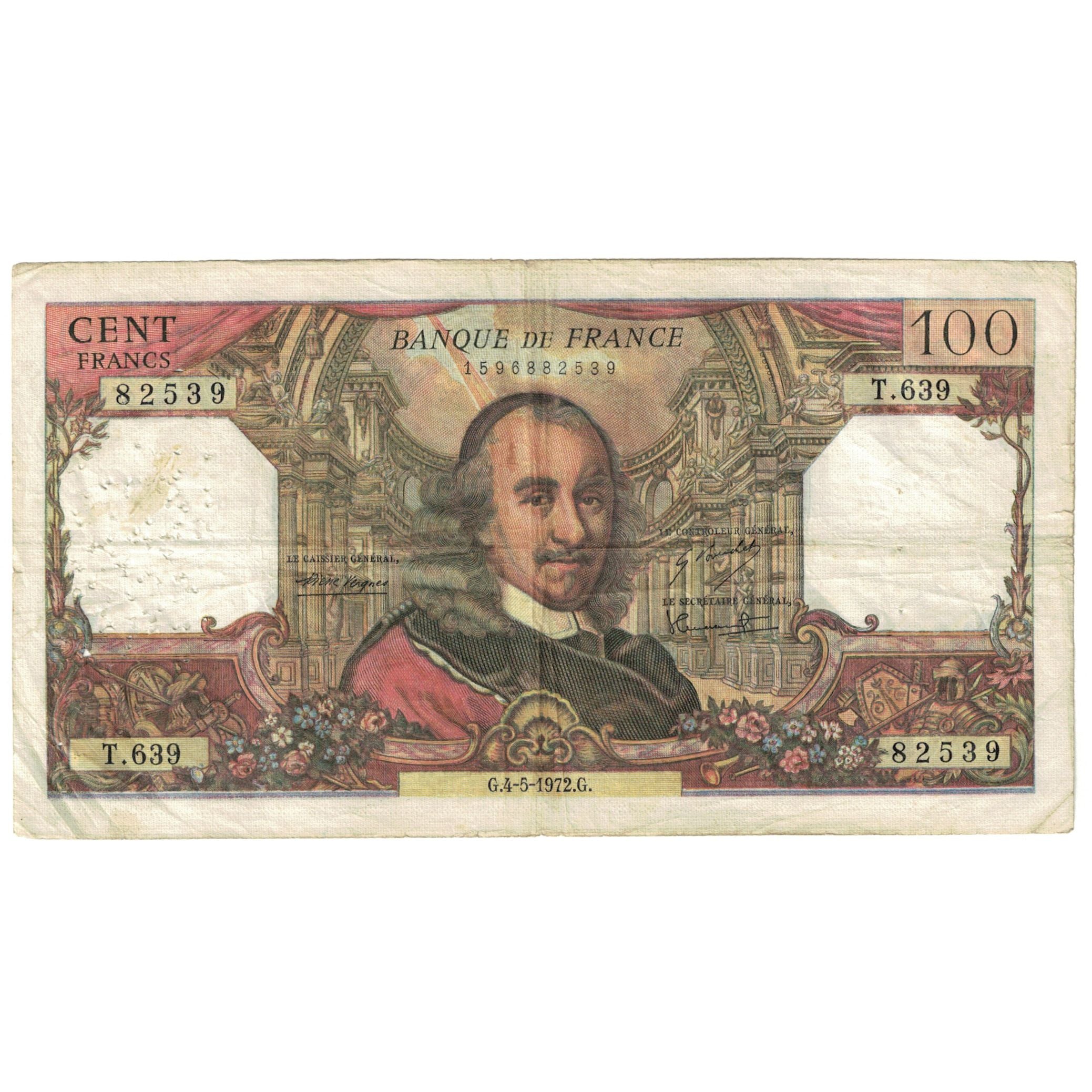 Francja, 100 Francs, 1972, 1972-05-04, VG(8-10), Fayette:65.39, KM:149d