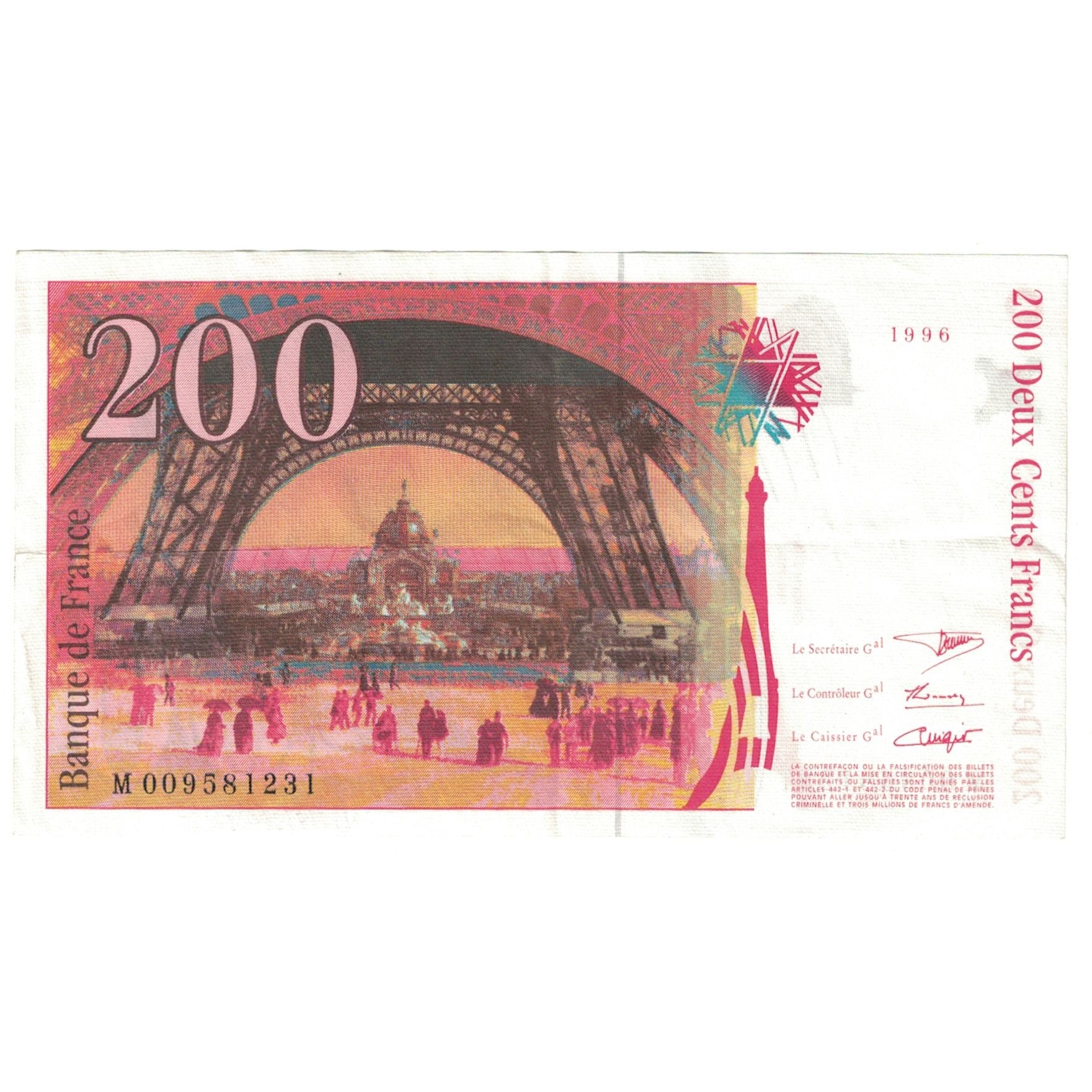 France, 200 Francs, 1996, VF(20-25), Fayette:75.02, KM:159a