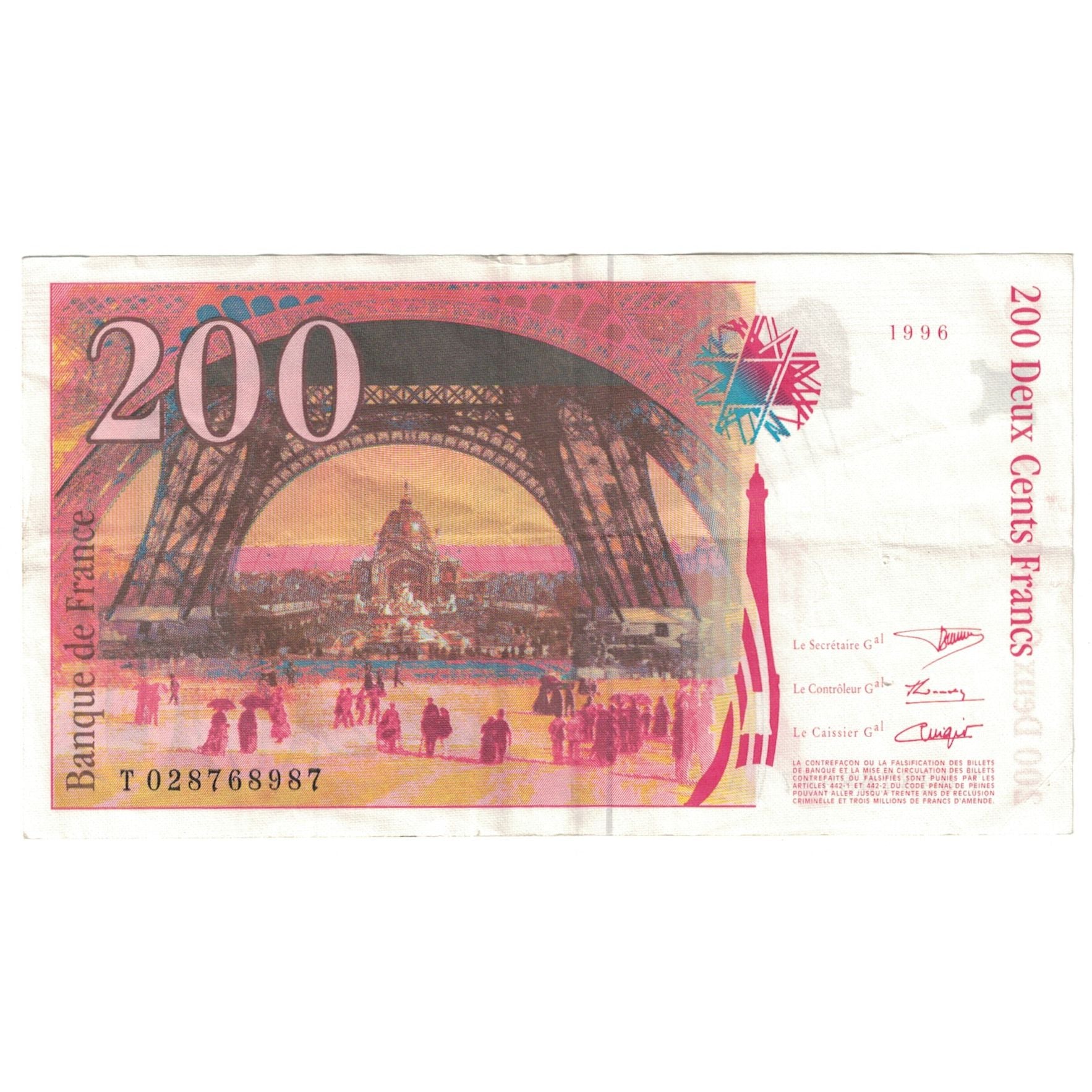 Frankreich, 200 Francs, 1996, S, Fayette:75.02, KM:159a