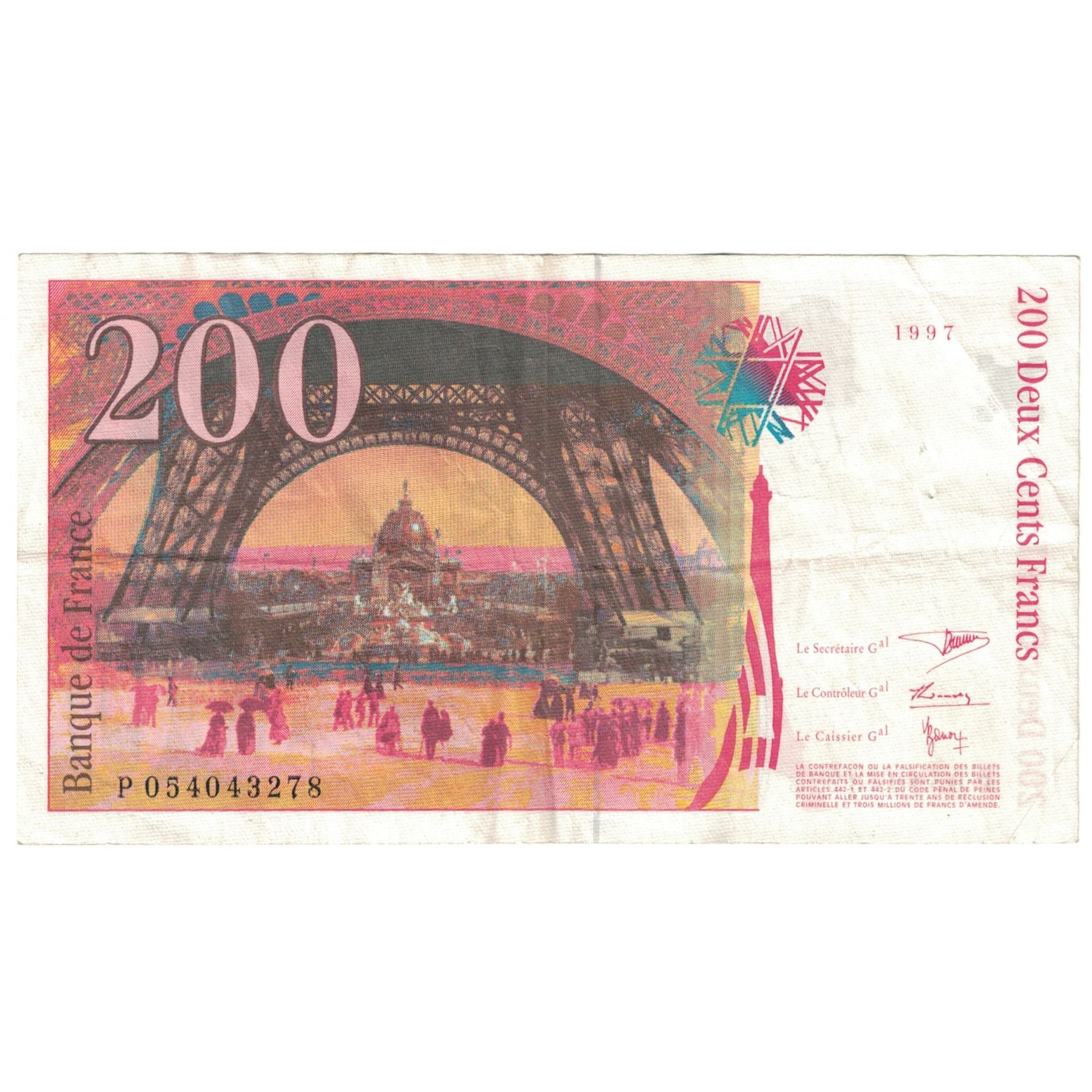 France, 200 Francs, 1997, VF(20-25), Fayette:75.4a, KM:159b